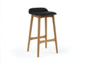 Barhocker-Holz und Kunststoff-45×48×86 cm-Schwarz/Natur-konturierte Sitzschale für die Hausbar