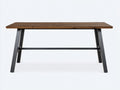 Schreibtisch-Holz-Metall-130×55×76 cm-Dunkelbraun/Schwarz-industrielles A-Gestell fürs Arbeitszimmer