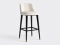 Barhocker-Holz-52×50×78 cm-Schwarz/Natur-geschwungene Sitzfläche für Hausbar